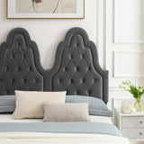 Alexandria Tufted Performance Velvet Queen Platform Bed Charcoal MOD-6765-CHA