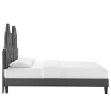 Alexandria Tufted Performance Velvet Queen Platform Bed Charcoal MOD-6765-CHA