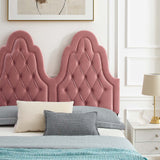 Alexandria Tufted Performance Velvet Queen Platform Bed Dusty Rose MOD-6765-DUS