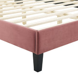 Alexandria Tufted Performance Velvet Queen Platform Bed Dusty Rose MOD-6765-DUS