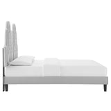 Alexandria Tufted Performance Velvet Queen Platform Bed Light Gray MOD-6765-LGR