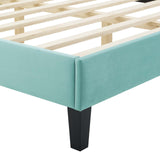 Alexandria Tufted Performance Velvet Queen Platform Bed Mint MOD-6765-MIN