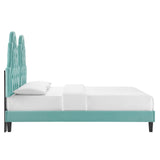 Alexandria Tufted Performance Velvet Queen Platform Bed Mint MOD-6765-MIN