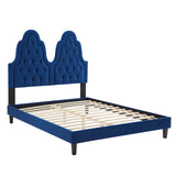 Alexandria Tufted Performance Velvet Queen Platform Bed Navy MOD-6765-NAV