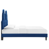 Alexandria Tufted Performance Velvet Queen Platform Bed Navy MOD-6765-NAV