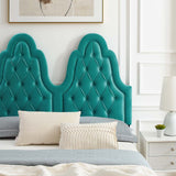 Alexandria Tufted Performance Velvet Queen Platform Bed Teal MOD-6765-TEA