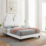 Alexandria Tufted Performance Velvet Queen Platform Bed White MOD-6765-WHI