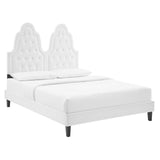 Alexandria Tufted Performance Velvet Queen Platform Bed White MOD-6765-WHI