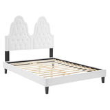 Alexandria Tufted Performance Velvet Queen Platform Bed White MOD-6765-WHI