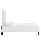 Alexandria Tufted Performance Velvet Queen Platform Bed White MOD-6765-WHI