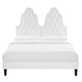 Alexandria Tufted Performance Velvet Queen Platform Bed White MOD-6765-WHI