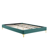 Modway Furniture Amber Performance Velvet Queen Platform Bed 0423 Teal MOD-6775-TEA