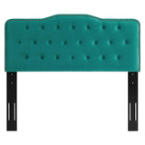 Modway Furniture Amber Performance Velvet Queen Platform Bed 0423 Teal MOD-6775-TEA