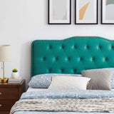 Modway Furniture Amber Performance Velvet Queen Platform Bed 0423 Teal MOD-6776-TEA