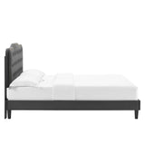 Modway Furniture Amber Performance Velvet Queen Platform Bed 0423 Charcoal MOD-6777-CHA