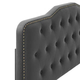 Modway Furniture Amber Tufted Performance Velvet Twin Platform Bed 0423 Charcoal MOD-6778-CHA