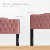 Modway Furniture Amber Tufted Performance Velvet Twin Platform Bed 0423 Dusty MOD-6778-DUS