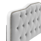 Modway Furniture Amber Tufted Performance Velvet Twin Platform Bed 0423 Light Gray MOD-6778-LGR