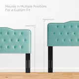 Modway Furniture Amber Tufted Performance Velvet Twin Platform Bed 0423 Mint MOD-6778-MIN
