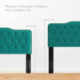 Modway Furniture Amber Tufted Performance Velvet Twin Platform Bed 0423 Teal MOD-6778-TEA