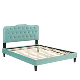 Modway Furniture Amber Performance Velvet Twin Platform Bed 0423 Mint MOD-6780-MIN