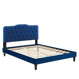 Modway Furniture Amber Performance Velvet Twin Platform Bed 0423 Navy MOD-6780-NAV