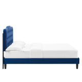 Modway Furniture Amber Performance Velvet Twin Platform Bed 0423 Navy MOD-6780-NAV