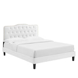 Modway Furniture Amber Performance Velvet Twin Platform Bed 0423 White MOD-6780-WHI