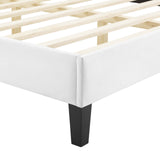 Modway Furniture Amber Performance Velvet Twin Platform Bed 0423 White MOD-6780-WHI