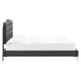 Modway Furniture Amber King Platform Bed 0423 Charcoal MOD-6784-CHA