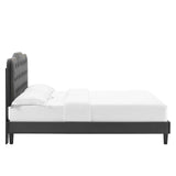 Modway Furniture Amber Tufted Performance Velvet King Platform Bed 0423 Charcoal MOD-6786-CHA