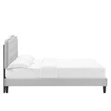 Modway Furniture Amber Tufted Performance Velvet King Platform Bed 0423 Light Gray MOD-6786-LGR