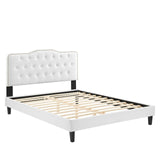 Modway Furniture Amber Tufted Performance Velvet King Platform Bed 0423 White MOD-6786-WHI