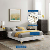 Modway Furniture Novi Performance Velvet Twin Bed 0423 White MOD-6788-WHI