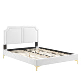 Modway Furniture Novi Performance Velvet Twin Bed 0423 White MOD-6788-WHI