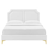 Modway Furniture Novi Performance Velvet Twin Bed 0423 White MOD-6788-WHI