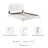 Modway Furniture Novi Performance Velvet Twin Bed 0423 White MOD-6788-WHI