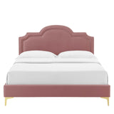 Modway Furniture Aviana Performance Velvet Twin Bed 0423 Dusty Rose MOD-6789-DUS