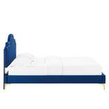 Modway Furniture Aviana Performance Velvet Twin Bed 0423 Navy MOD-6789-NAV