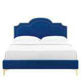 Modway Furniture Aviana Performance Velvet Twin Bed 0423 Navy MOD-6789-NAV