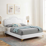 Modway Furniture Aviana Performance Velvet Twin Bed 0423 White MOD-6789-WHI