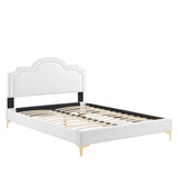 Modway Furniture Aviana Performance Velvet Twin Bed 0423 White MOD-6789-WHI