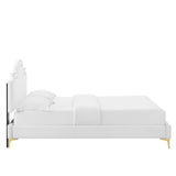 Modway Furniture Aviana Performance Velvet Twin Bed 0423 White MOD-6789-WHI