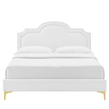 Modway Furniture Aviana Performance Velvet Twin Bed 0423 White MOD-6789-WHI