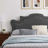 Modway Furniture Neena Performance Velvet Twin Bed 0423 Charcoal MOD-6790-CHA