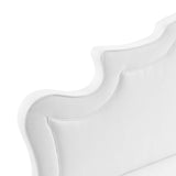 Modway Furniture Neena Performance Velvet Twin Bed 0423 White MOD-6790-WHI