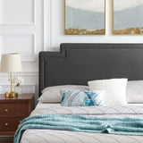 Modway Furniture Liva Performance Velvet Twin Bed 0423 Charcoal MOD-6791-CHA