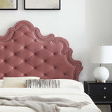 Modway Furniture Sasha Button-Tufted Performance Velvet Twin Bed 0423 Dusty Rose MOD-6792-DUS