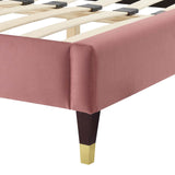 Modway Furniture Sasha Button-Tufted Performance Velvet Twin Bed 0423 Dusty Rose MOD-6792-DUS