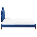 Modway Furniture Sasha Button-Tufted Performance Velvet Twin Bed 0423 Navy MOD-6792-NAV